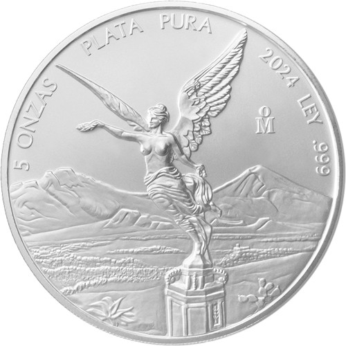 2024 Mexico Silver Libertad 5 oz 5 Onzas - BU [24-LIBERTAD-S5-BU