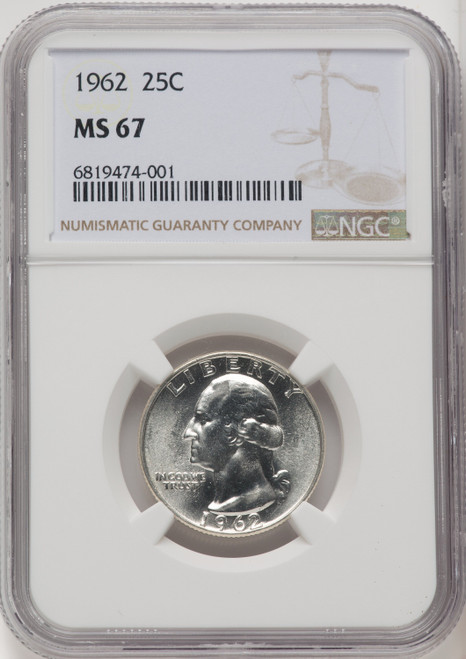 1962 US Washington Silver Quarter 25C - NGC MS 67 [V-HA-771528014]