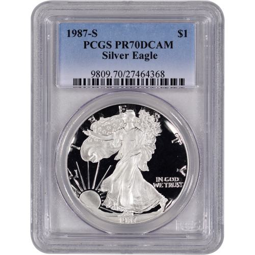 1987 S American Silver Eagle Proof - PCGS PR70 DCAM [87-S-ASE-P-PR70]