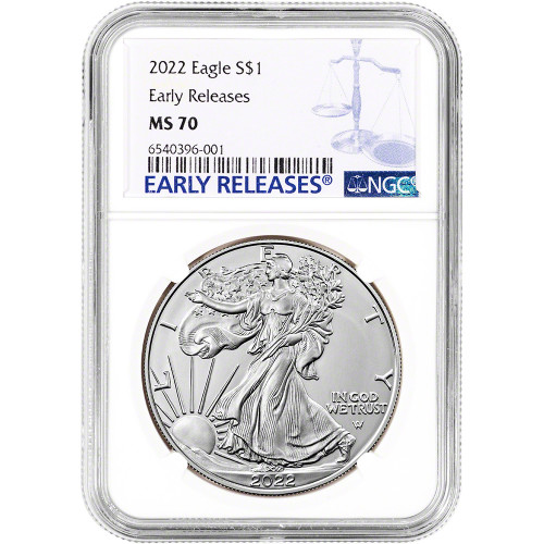 2022 American Silver Eagle - NGC MS70 Early Releases [22-ASE-N-MS70-ER-NSL]
