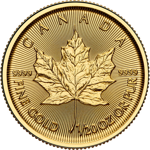 2025 Canada Gold Maple Leaf 1/20 oz $1 - BU [25-CML-G1-BU