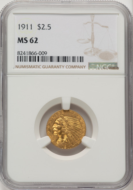 1911 US Gold $2.50 Indian Head Quarter Eagle - NGC MS 62 [V-HA-773059037]