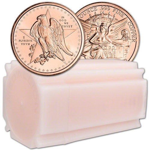 1 oz Golden State Mint Copper Round Texas Commemorative .999 Fine Tube of 20 [COPPER-Rnd-1oz-GSM-TEXAS(20)]