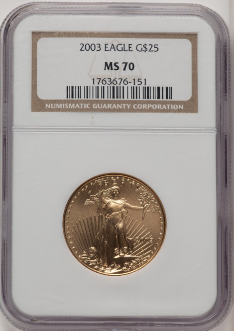 2003 American Gold Eagle 1/2 oz $25 - NGC MS 70 [V-HA-520381030]