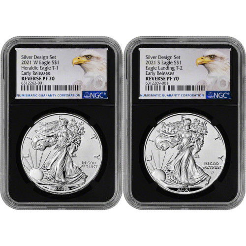 2021 American Silver Eagle Reverse Proof 2 Coin Set - NGC PF70