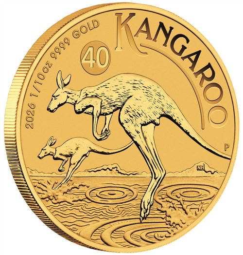 2026 P Australia Gold Kangaroo - 1/10 oz - $15 - BU