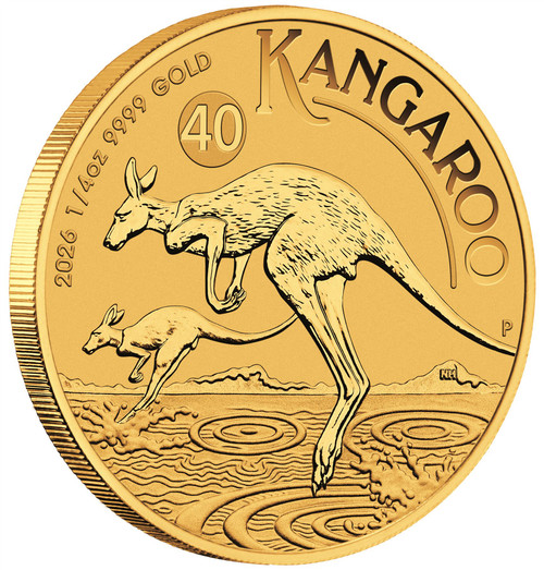 2026 P Australia Gold Kangaroo - 1/4 oz - $25 - BU