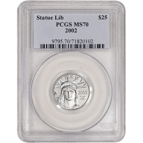 American Platinum Eagle 1/4 oz $25 - PCGS MS70 Random Date and Label