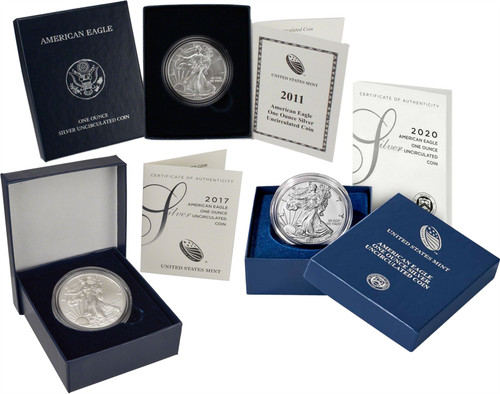 American Silver Eagle Uncirculated Burnished 1 oz $1 - Coin in OGP - Random Date