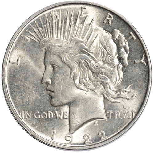 1922 D US Peace Silver Dollar $1 - AU