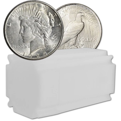 1925 US Peace Silver Dollar $1 - AU - Roll of 20 Coins