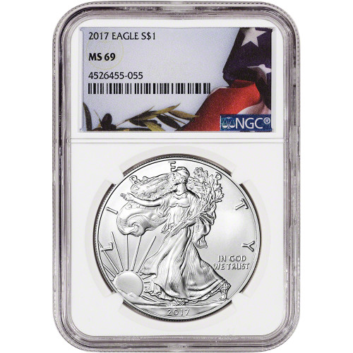 2017 American Silver Eagle - NGC MS69 Flag Label [17-ASE-N-MS69-FLAG]