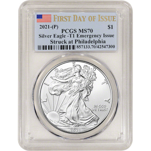 P American Silver Eagle   PCGS MS First Day Issue