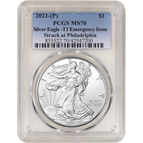 2021 (P) American Silver Eagle - PCGS MS70 Emergency Issue [21-(P)-ASE-P-MS70]