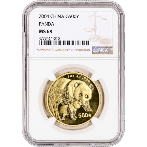 2004 China Gold Panda 1 oz 500 Yuan - NGC MS69 [04-CGP-G500-N-MS69-NSL]