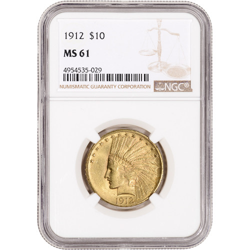 US Gold $10 Indian Head Eagle - NGC MS61 - Random Date [X-USG-IND-10-N-MS61-NSL]