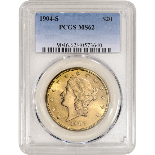 1904 S US Gold $20 Liberty Head Double Eagle - PCGS MS62 [04-S-USG-LIB-20-P-MS62]