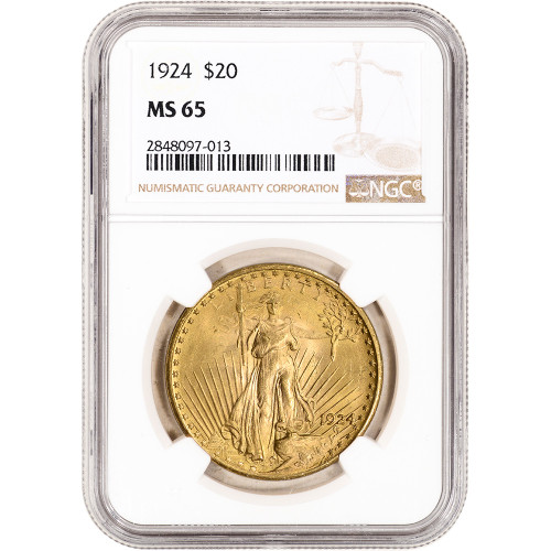 1924 US Gold $20 Saint-Gaudens Double Eagle - PCGS MS65 [24-USG