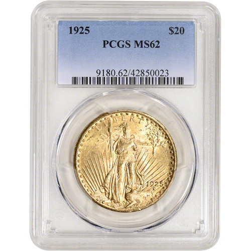 US Gold $20 Saint-Gaudens Double Eagle - PCGS MS62 - Random Date [X-USG-STG-P-MS62]