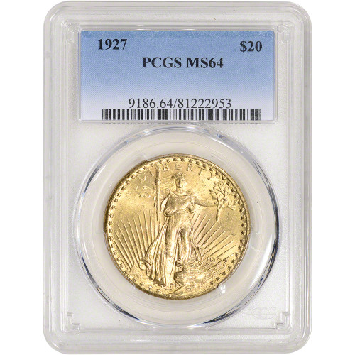 US Gold $20 Saint-Gaudens Double Eagle - PCGS MS64 - Random Date [X-USG-STG-P-MS64]