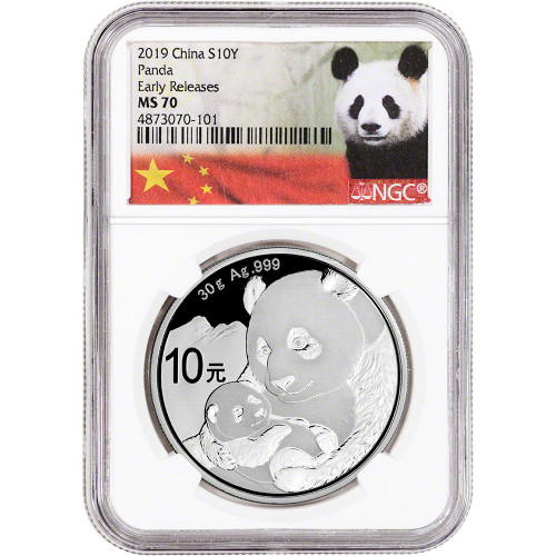 2019 China Silver Panda 30 g 10 Yuan - NGC MS70 [19-CSP-N-MS70-NSL