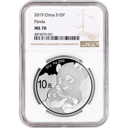 2019 China Silver Panda 30 g 10 Yuan - NGC MS70 [19-CSP-N-MS70-NSL]