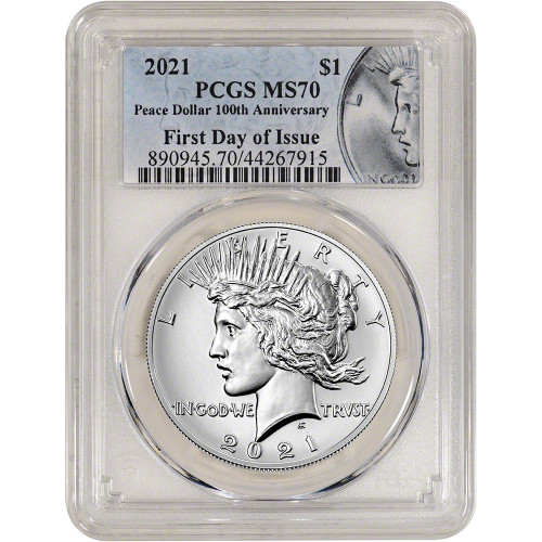 2021 US Peace Silver Dollar $1 High Relief - NGC MS70 First