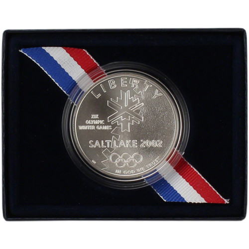2002-P US Salt Lake City Olympic Winter Games Commemorative BU Silver Dollar [US-MC-S1-02-P-SLC-BU]