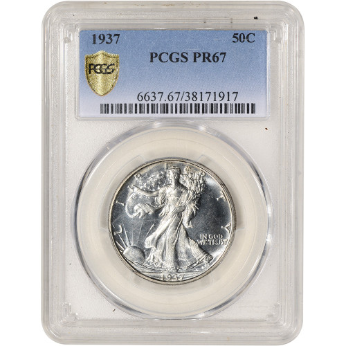 1937 US Walking Liberty Silver Half Dollar Proof 50C - PCGS PR67 [LC-HV-01844]