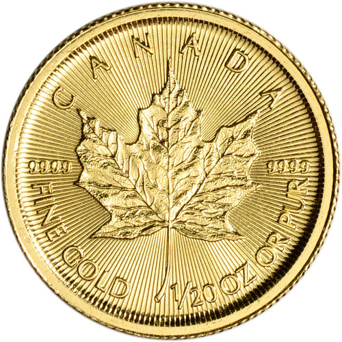 Canada Gold Maple Leaf - 1/20 oz - $1 - BU - .9999 Fine - Random Date [X-CML-G1-.9999-BU]