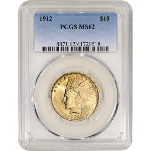 1912 US Gold $10 Indian Head Eagle - PCGS MS62 [12-USG-IND-10-P-MS62]