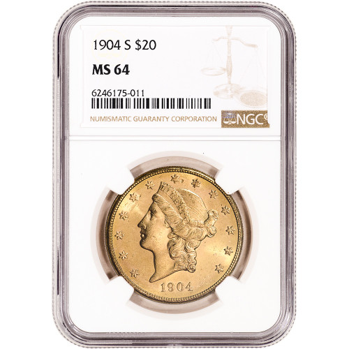 1904 S US Gold $20 Liberty Head Double Eagle - NGC MS64 [04-S-USG-LIB-20-N-MS64-NSL]