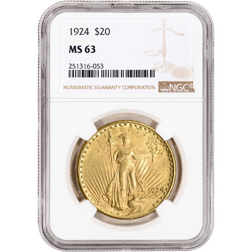 1923 US Gold $20 Saint-Gaudens Double Eagle - NGC MS63 [23-USG-STG