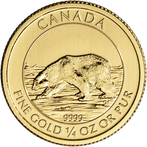 2016 Canada Gold White Snow Falcon $10 - 1/4 oz - .9999 Fine - BU