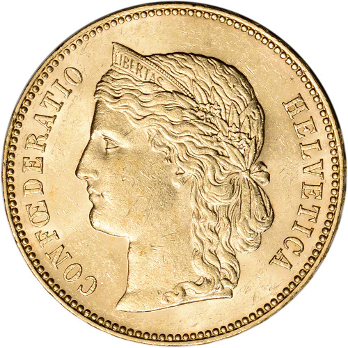 Swiss Gold 20 Francs .1867 oz - Confoederatio - AU - Random Date [X-CH-G20FRANC-CONFED-AU]