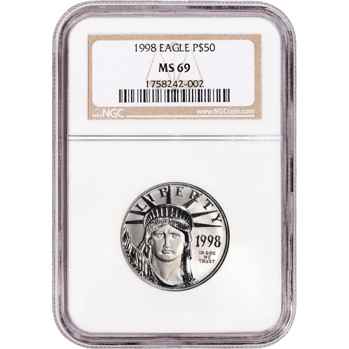 1998 American Platinum Eagle 1/2 oz $50 - NGC MS69 [98-APE-50-N-MS69-OSH]