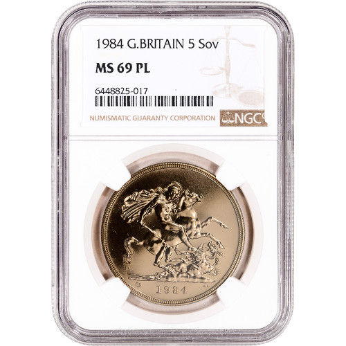 1984 Great Britain Gold 5 Sovereign £5  - NGC MS69 PL [WG-02640]