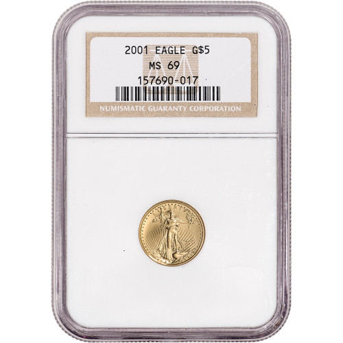 2001 American Gold Eagle (1/10 oz) $5 - NGC MS69 [01-AGE-5-N-MS69-OSH]