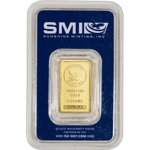 金銀プラスマクリーム ゾクマンページ 10 gram SMI Gold Bar - Sunshine Minting - .9999 Fine in Sealed