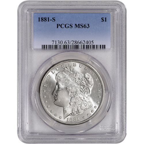 1881-S US Morgan Silver Dollar $1 - PCGS MS63 [MORGAN-81-S-P-MS63]