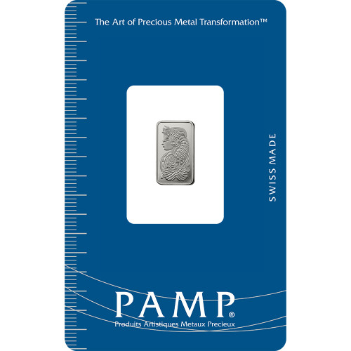 1 gram Platinum Bar - PAMP Suisse - Fortuna - 999.5 Fine in Sealed Assay [PT-Bar-1g-PAMP-Fortuna]