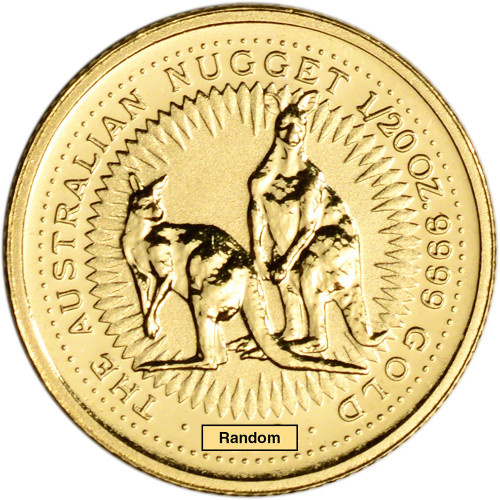 Australia Gold Kangaroo Nugget 1/20 oz $5 - BU - Random Date [X-AU-KANG-NUG-G5-BU]