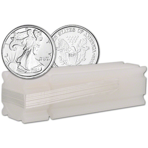 TWENTY FIVE (25) 1/4 oz Highland Mint Silver Round Liberty .999  Roll Tube of 25 [SILVER-Rnd-0.25oz-HM-LIB(25)]