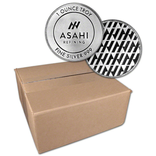 500 pc 1 oz Silver Round - Asahi Refining .999 Fine 1 Box of 500 [SILVER-Rnd-1oz-ASAHI(500)]