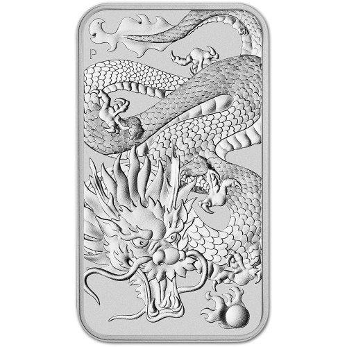 2022 P Australia Silver Dragon Rectangle Coin 1 oz $1 - BU [22-P-AU-DRAGONBAR-S1-BU]