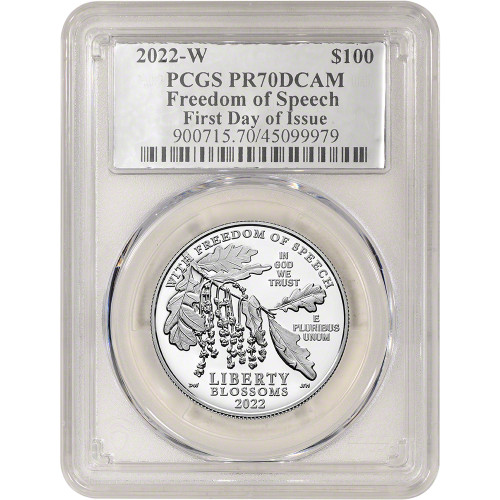 2022 W American Platinum Eagle Proof 1 oz $100 PCGS PR70 DCAM First Day of Issue [22-W-APE-P-PR70-FDI-FOIL]