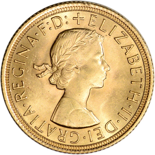 Great Britain Gold Sovereign (.2354 oz) - Elizabeth II Laureate BU - Random Date [X-GB-GSOV-QEII-LAUR-BU]