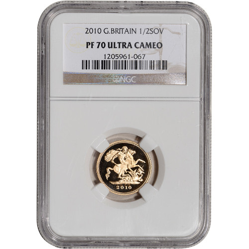 2010 Great Britain Gold 1/2 Sovereign Proof  - NGC PF70 Ultra Cameo [WG-02743]