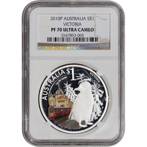 2010 P Australia Silver Celebrate Australia Victoria Proof 1 oz $1 NGC PF70 UCAM [LC-19670]
