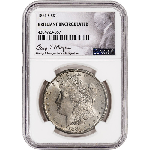 ながー 1879-S US Morgan Silver Dollar $1 - NGC Brilliant Uncirculated